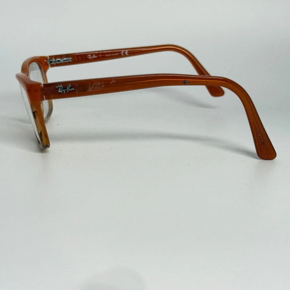 Ray-Ban RB‎ 1536 3732 Eyeglasses Frames Amber Brown Rectangle 48-16-130